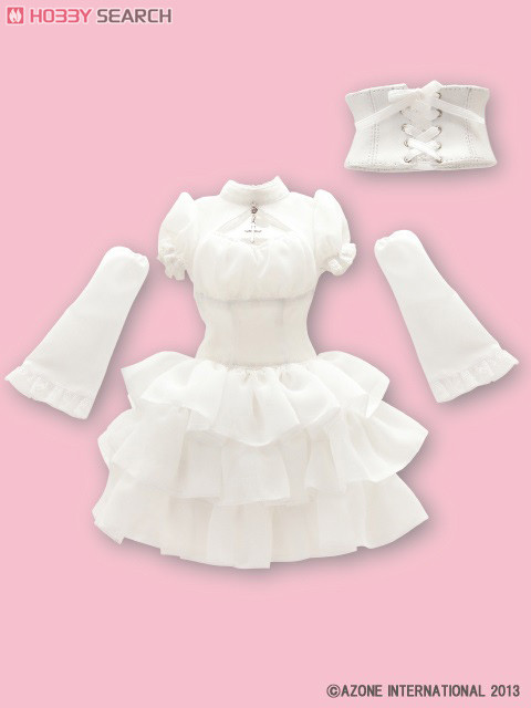 Strahl Chiffon Dress Set (White), Azone, Accessories, 1/3, 4580116043871